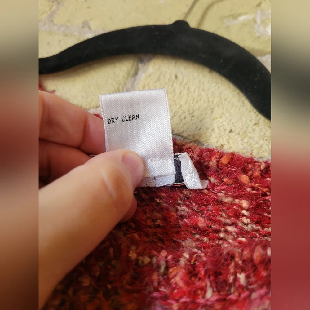 Vintage Talbots 90s Alpaca Mohair Cherry Striped Sweater Womens Size Medium - Picture 6 of 6